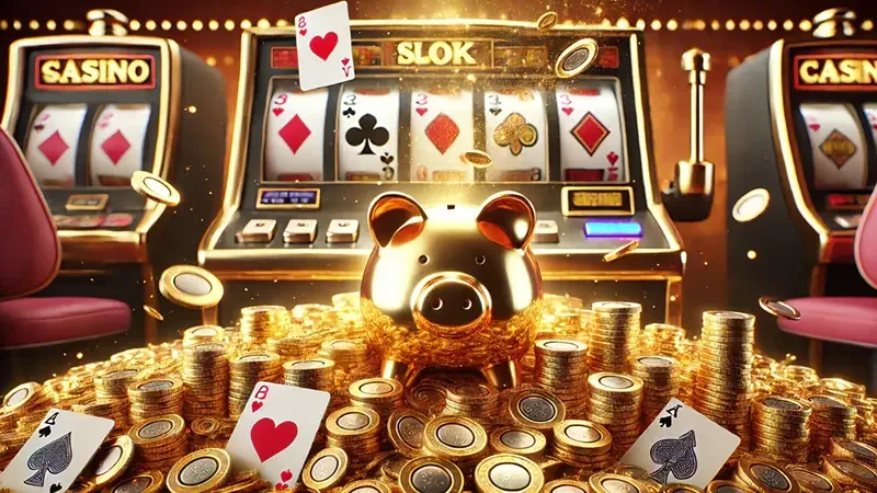 Reel slot digital dengan simbol bonus di MARI777